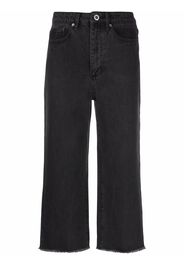 Self-Portrait high-rise cropped jeans - Nero