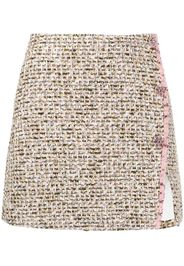 Self-Portrait high-waisted bouclé mini skirt - Toni neutri