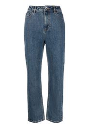 Self-Portrait mid-rise straight-leg jeans - Blu