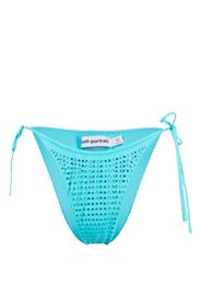 Self-Portrait Slip bikini con decorazione di cristalli - Blu