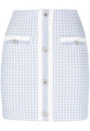 Self-Portrait checked metallic mini skirt - Blu