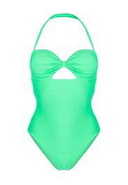 Self-Portrait twisted cut-out swimsuit - Verde