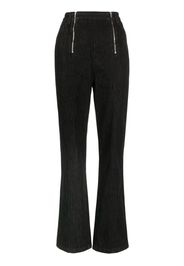 Self-Portrait contrast-stitching straight-leg jeans - Nero