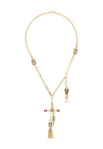 Collana con pendente in oro rosa 18kt con diamanti e rubino Katak