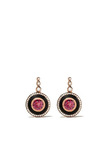 18kt rose gold diamond rhodolite Mina earrings