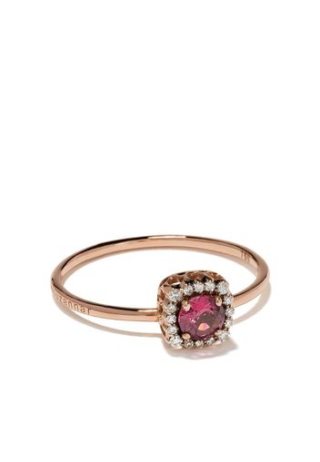 Orecchini in oro rosa 18kt con diamanti e rodolite Beirut