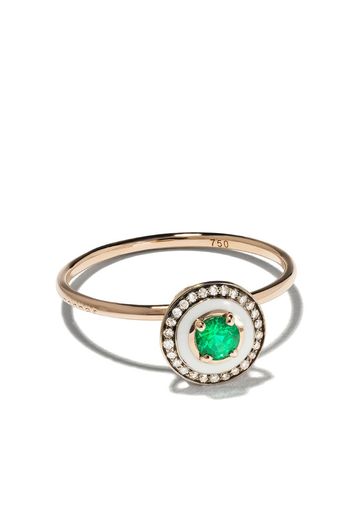 18kt rose gold diamond emerald Mina ring