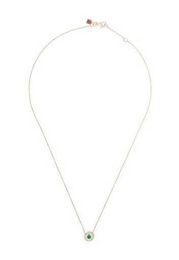 18kt rose gold diamond emerald Mina necklace