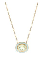 Selim Mouzannar 18kt rose gold, yellow sapphire and light blue enamel necklace - Rosa