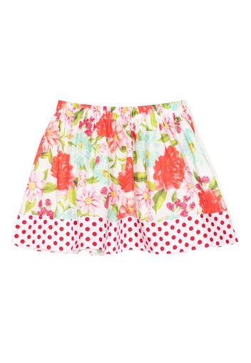 SELINIACTION KIDS floral-print pleated skirt - Bianco