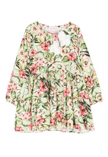 SELINIACTION KIDS floral-print pleated-skirt dress - Verde