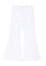 SELINIACTION KIDS floral-lace cotton flared trousers - Bianco