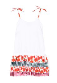 SELINIACTION KIDS colour-block ruffle-detailed dress - Bianco