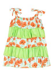 SELINIACTION KIDS floral-print tiered dress - Verde