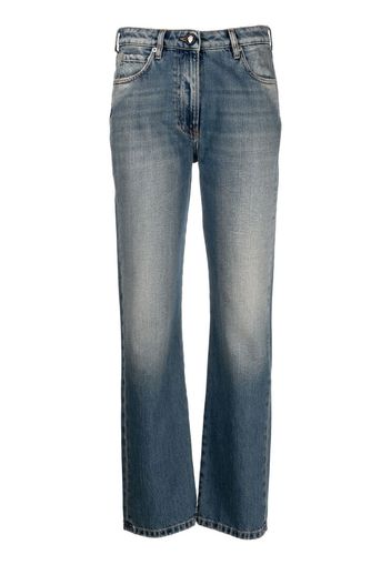 Semicouture distressed straight-leg jeans - Blu