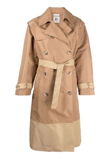 Semicouture two-tone belted trench coat - Toni neutri