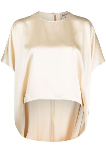 Semicouture asymmetric satin blouse - Toni neutri