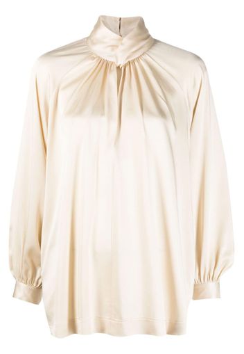 Semicouture twisted high-neck blouse - Toni neutri