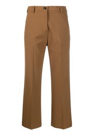 Semicouture Pantaloni crop a gamba ampia - Marrone