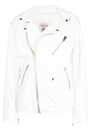 Semicouture zip-detail leather jacket - Bianco