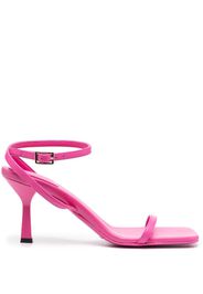 Semicouture buckled square-toe leather sandals - Rosa