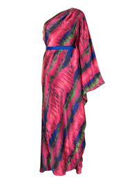 Semsem Vestito monospalla con fantasia tie-dye - Rosa