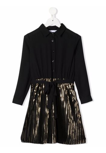 Señorita Lemoniez pleated midi shirt dress - Nero