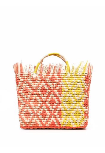 Sensi Studio fringed straw tote bag - Arancione