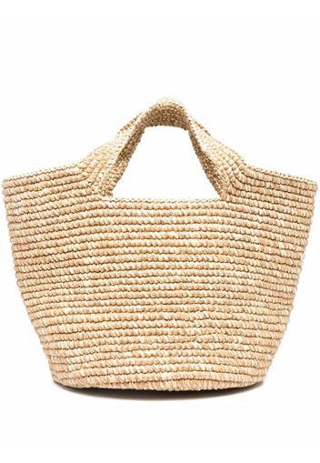 Sensi Studio woven straw tote bag - Toni neutri