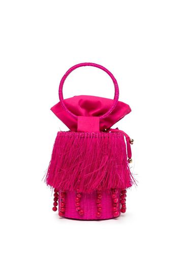 Sensi Studio Borsa a secchiello Seashells And Beads mini - Rosa