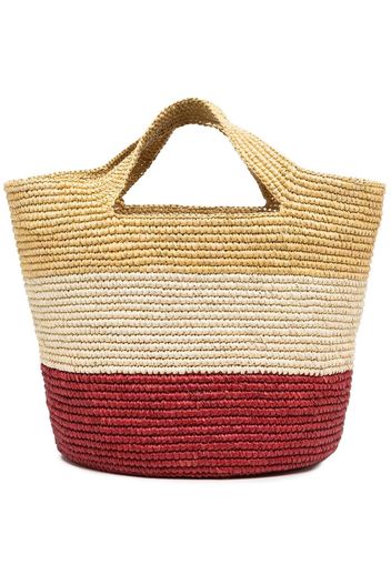 Sensi Studio Borsa tote a righe - Rosso