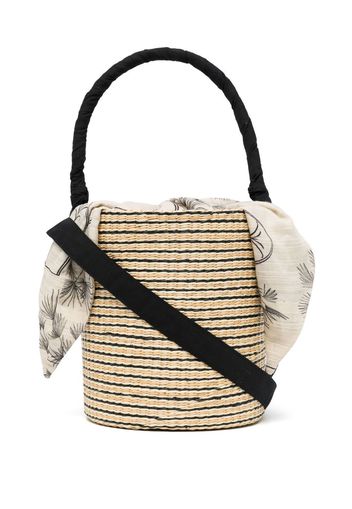 Sensi Studio Borsa tote con dettaglio foulard - Marrone