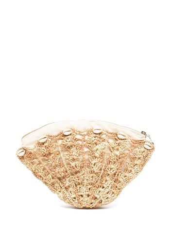 Sensi Studio seashell woven clutch - Marrone