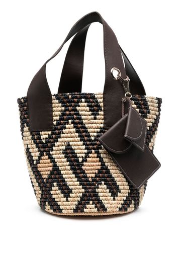 Sensi Studio wicker-woven design tote bag - Toni neutri