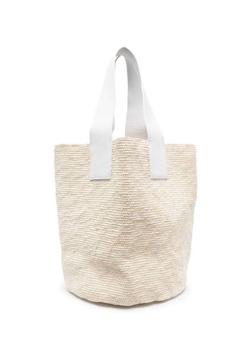Sensi Studio woven-straw big tote bag - Toni neutri