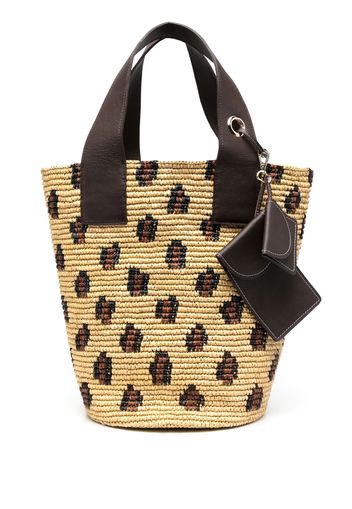 Sensi Studio patterned straw tote bag - Toni neutri