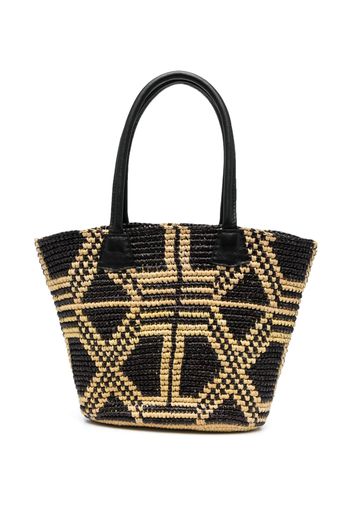 Sensi Studio patterned straw tote bag - Toni neutri