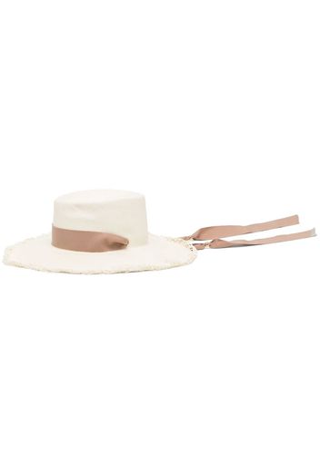 Sensi Studio woven straw boater hat - Bianco