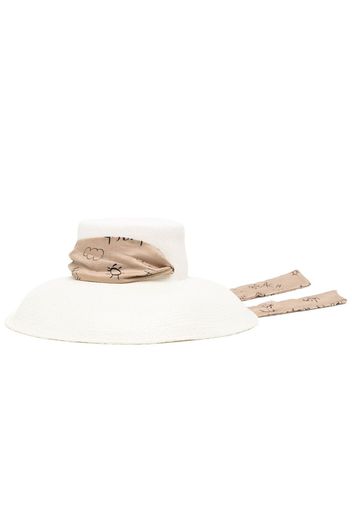 Sensi Studio Lampshade-brim straw cordovan hat - Bianco