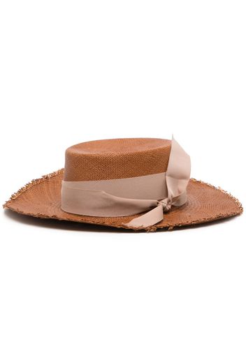 Sensi Studio woven straw cordovan hat - Marrone