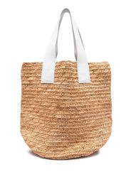 Sensi Studio interwoven-straw oversize tote bag - Toni neutri