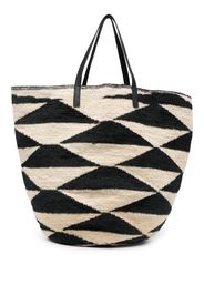 Sensi Studio Borsa tote Sisal Maxi Basket - Nero