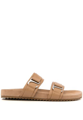 Senso Dahlia Fern leather slides - Marrone