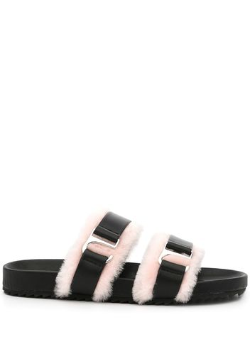 Senso Dalley shearling-trim sandals - Nero