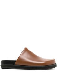 Senso Zen flat leather mules - Marrone