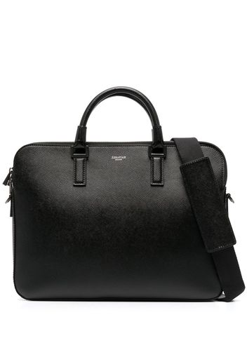 Serapian leather laptop bag - Nero