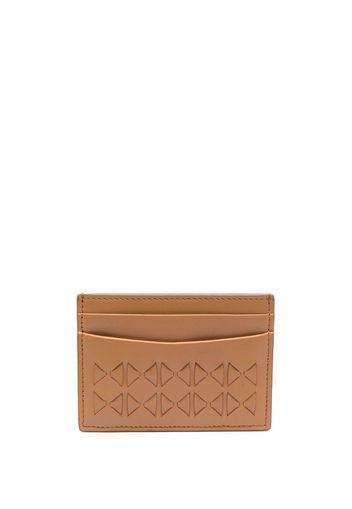 Serapian Mosaico-weaving leather cardholder - Marrone