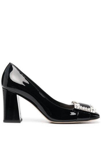 Sergio Rossi embellished patent pumps - Nero