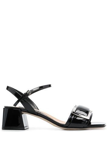 Sergio Rossi 55mm plaque-detail sandals - Nero