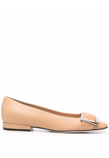 Sergio Rossi buckle-detail leather ballerina shoes - Toni neutri